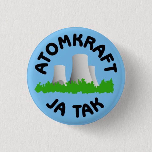 Atomkraft ja tak badge pinback button (Front)