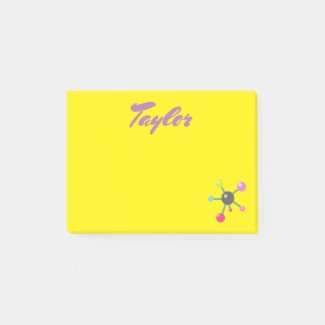 Atoms on Yellow background