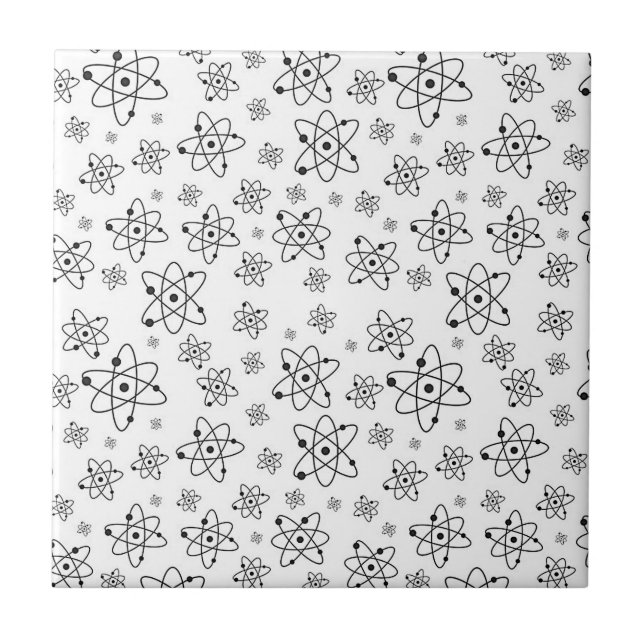 Atoms Retro Atomic Age Pattern Ceramic Tile (Front)
