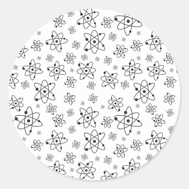 Atoms Retro Atomic Age Pattern Classic Round Sticker (Front)