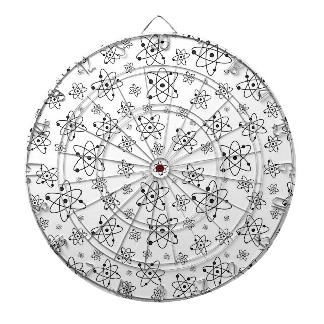 Atoms Retro Atomic Age Pattern Dart Board (Front)