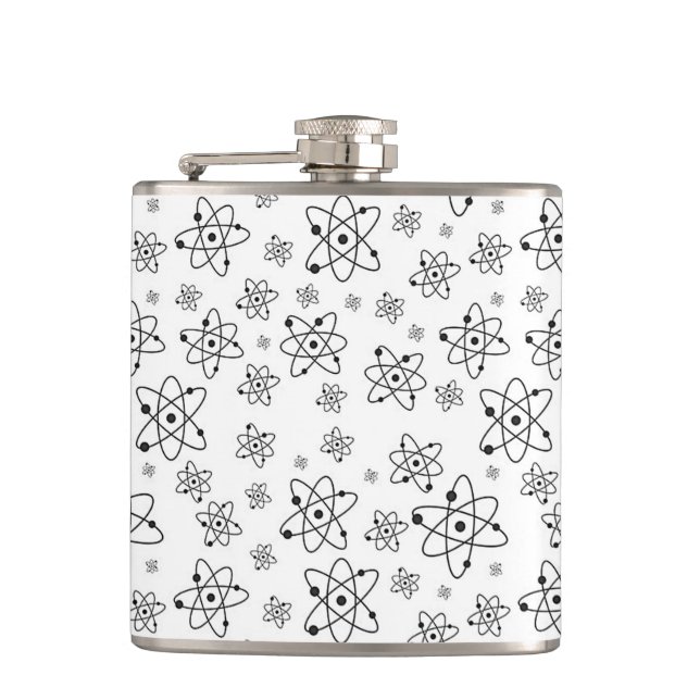 Atoms Retro Atomic Age Pattern Flask (Front)