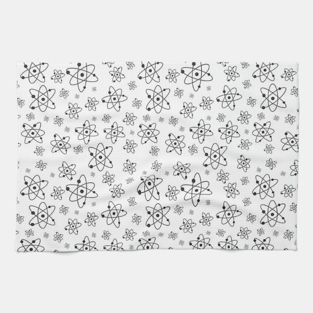 Atoms Retro Atomic Age Pattern Kitchen Towel (Horizontal)