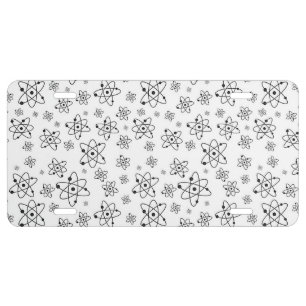 Atoms Retro Atomic Age Pattern License Plate