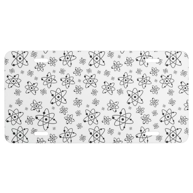 Atoms Retro Atomic Age Pattern License Plate (Front)