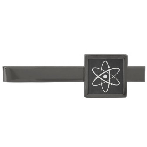 Atoms Science Atomic Orbit Icon Molecule Art Black Gunmetal Finish Tie Bar