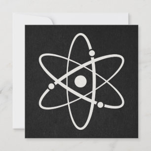 Atoms Science Atomic Orbit Icon Molecule Art Black Holiday Card