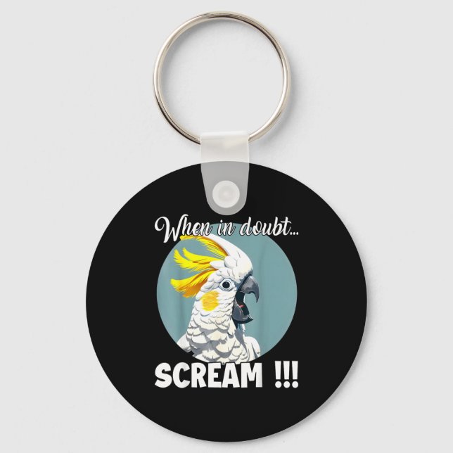 Atoo Meme T, Funny Screaming Sulphur-crested Atoo  Keychain (Front)