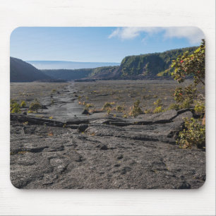 atop dry lava bed of kilauea iki crater mouse pad