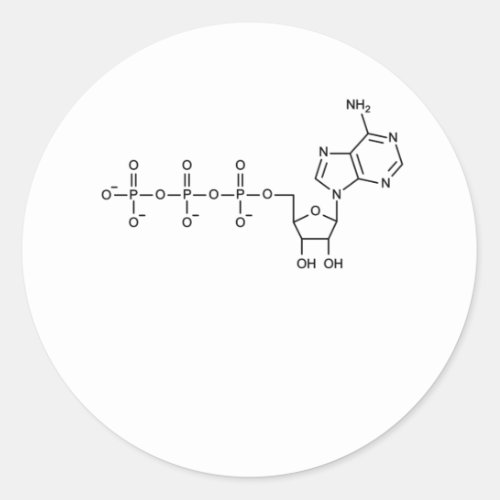 ATP Formula for Biology  Science Teacher Classic Round Sticker