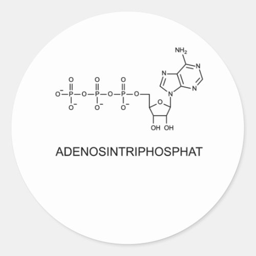 ATP Formula for Biology  Science Teacher Classic Round Sticker