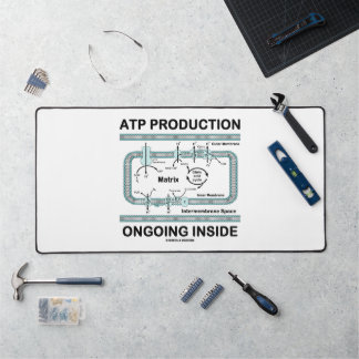 ATP Production Ongoing Inside Mitochondrion Desk Mat