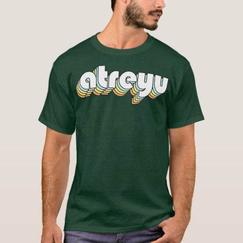 Atreyu Retro Rainbow Typography Faded Style T_Shirt