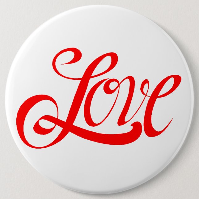 attached to love pinback button (Front)