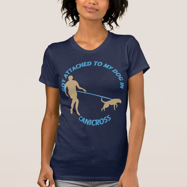 Attached to My Dog in Canicross T-Shirt (Front)