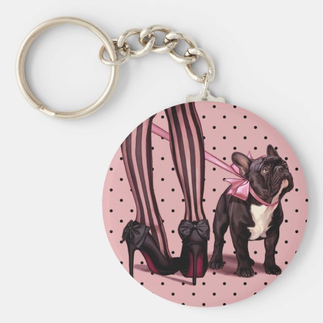 Attached to my French Bouledogue Keychain (Front)