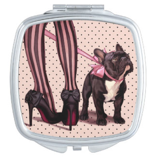 Attached to my French Bulldog Makeup Mirror