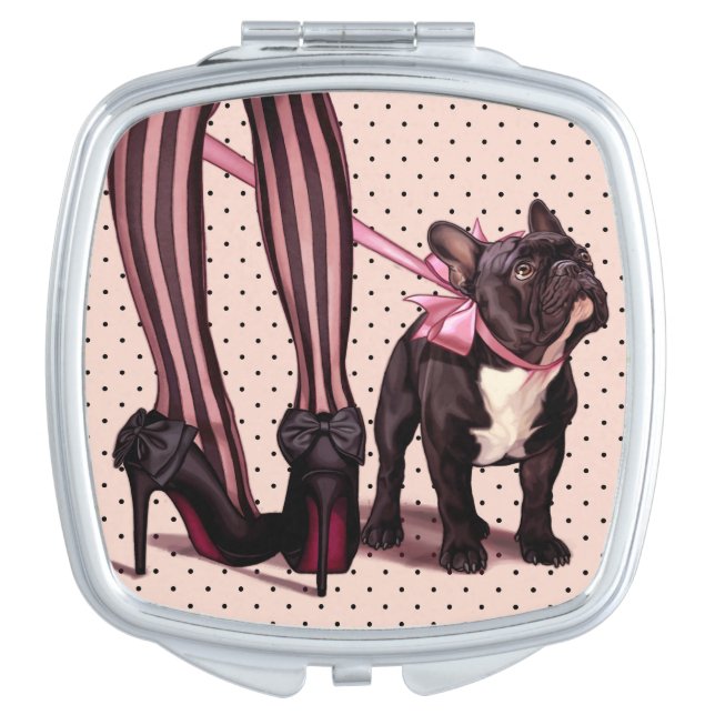 Attached to my French Bulldog Makeup Mirror (Front)
