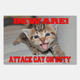 Attack Cat Yard Sign