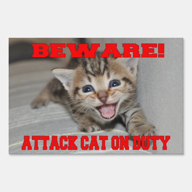 Attack Cat Yard Sign (Front)