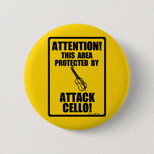 Attack Cello Pinback Button