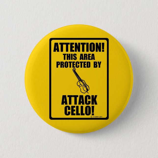 Attack Cello Pinback Button (Front)