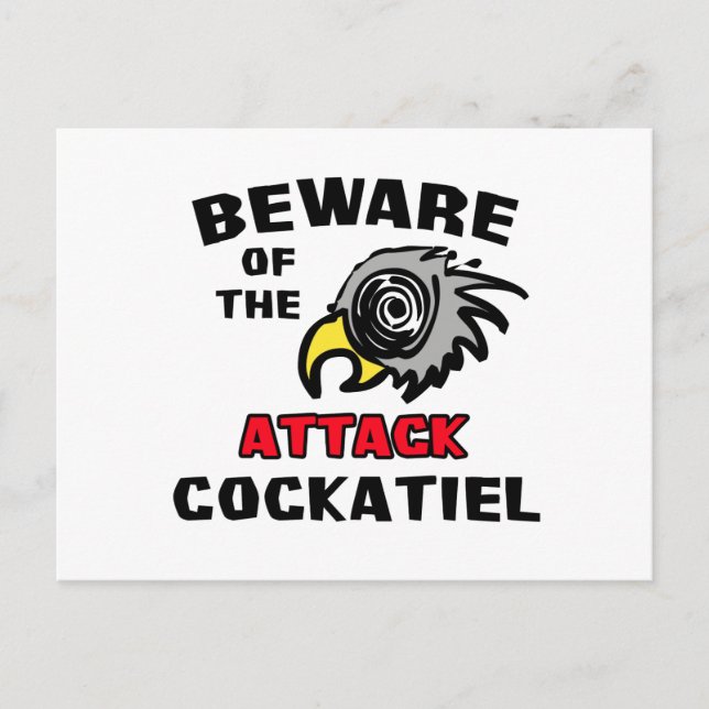Attack Cockatiel Postcard (Front)