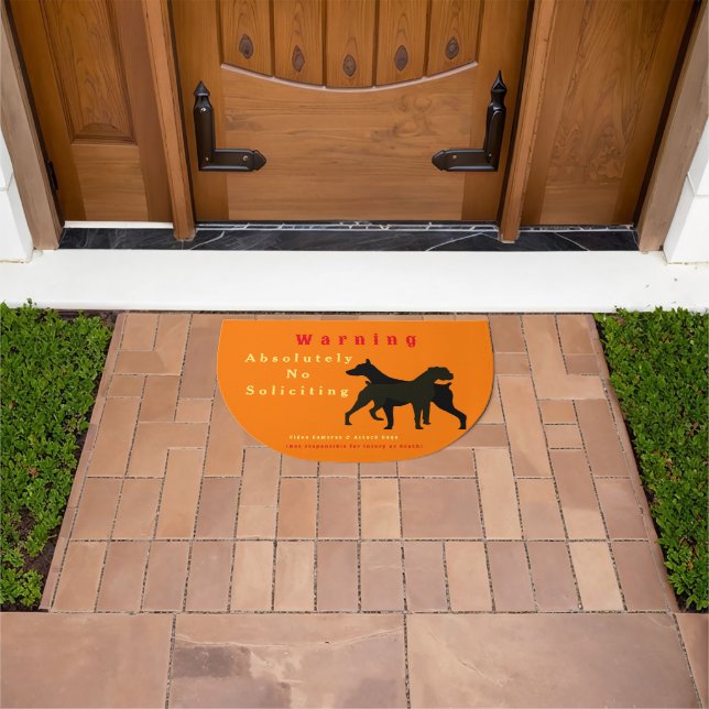 Attack Dogs No Soliciting Warning Doormat (Outdoor)