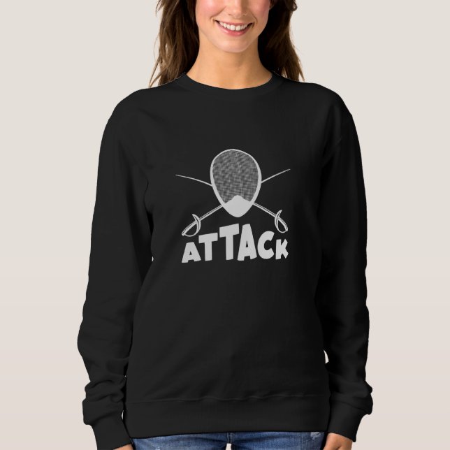 Attack Fencing Fencer Mask Pul Sweatshirt (Front)