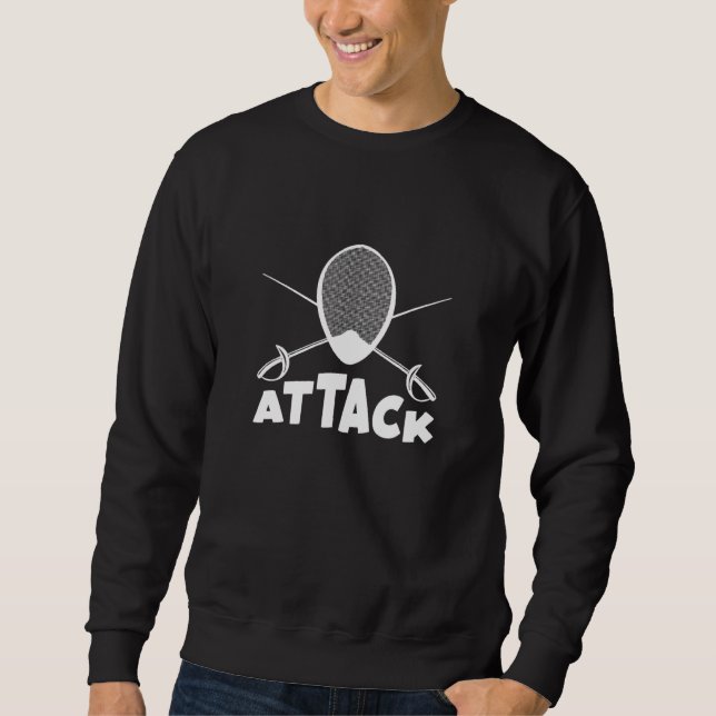 Attack Fencing Fencer Mask Sweatshirt (Front)