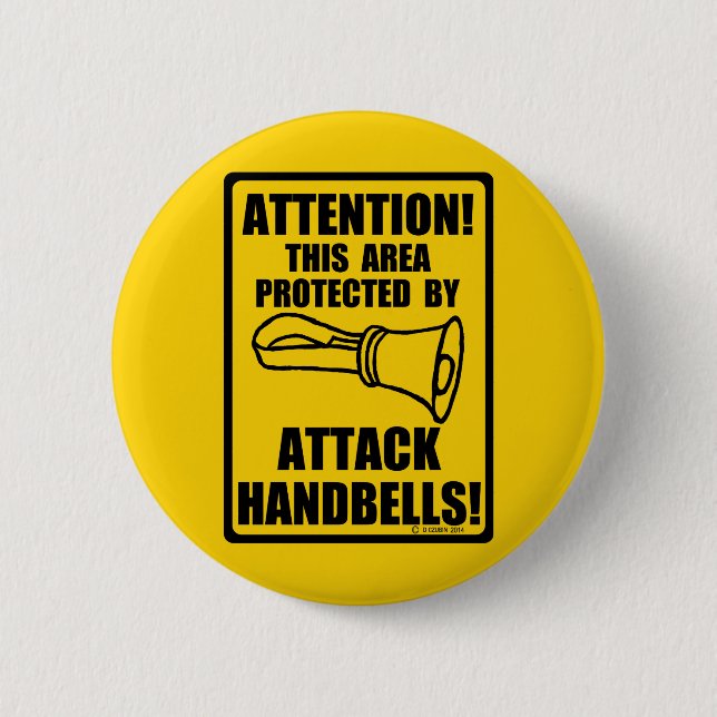 Attack Handbells Pinback Button (Front)