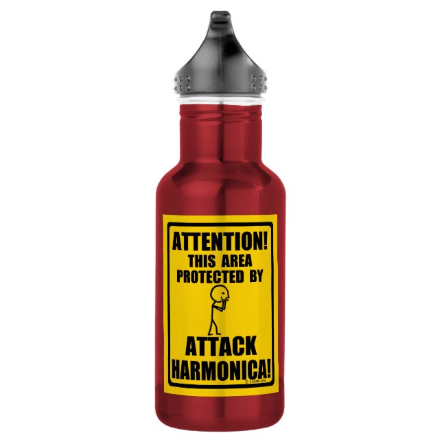 Attack Harmonica Stainless Steel Water Bottle (Right)