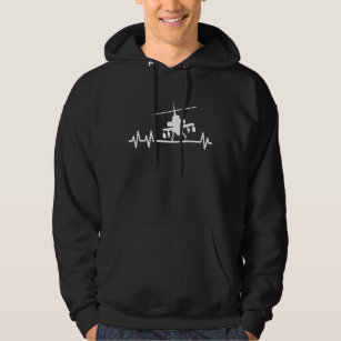 Attack Helicopter Military Aviation Heartbeat Hoodie