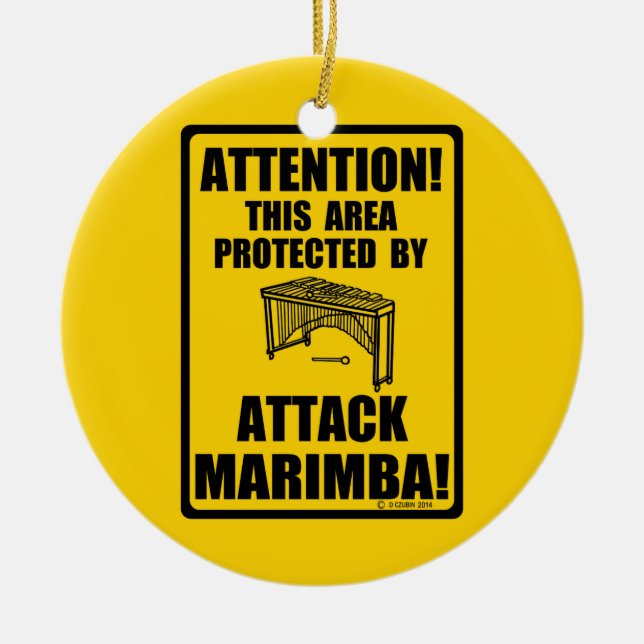 Attack Marimba Ceramic Ornament (Front)