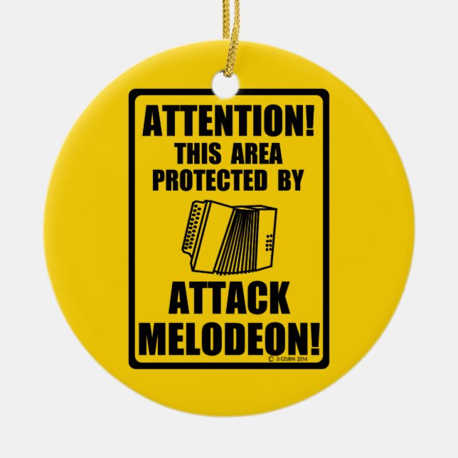 Attack Melodeon Ceramic Ornament (Front)