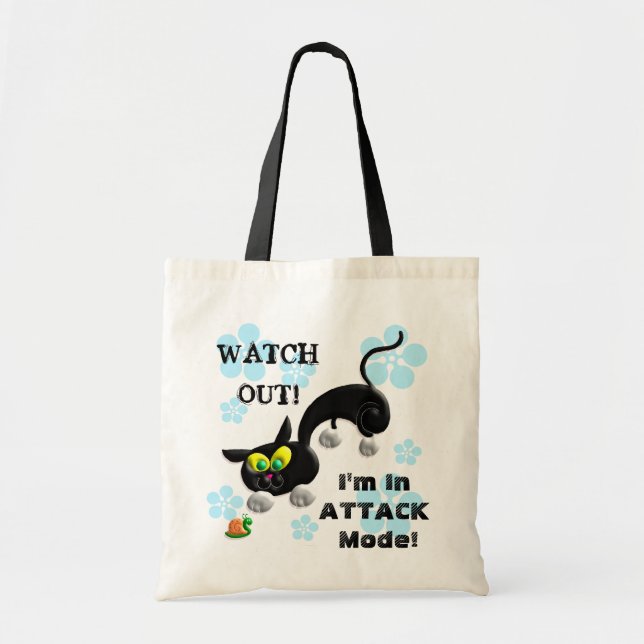 Attack Mode Cat Tote Bag (Front)