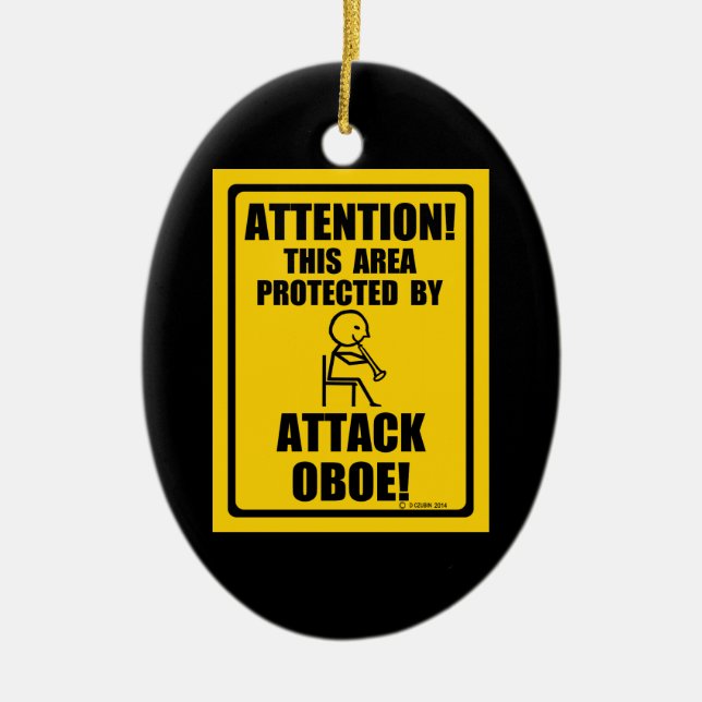 Attack Oboe Ceramic Ornament (Front)
