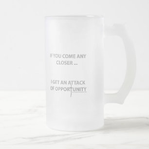 Attack of Opportunity Frosted Glass Beer Mug