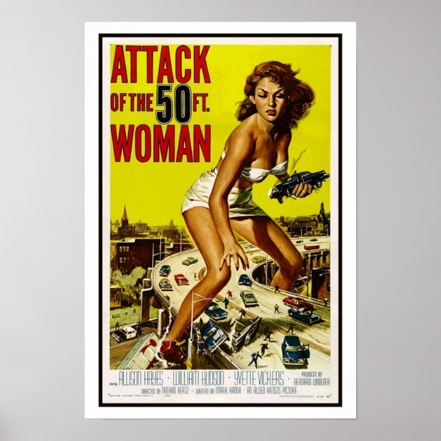 Attack of the 50 Foot Woman Vintage BMovie Poster (Front)