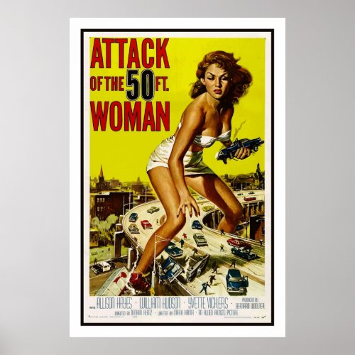 Attack of the 50 Foot Woman Vintage BMovie Poster