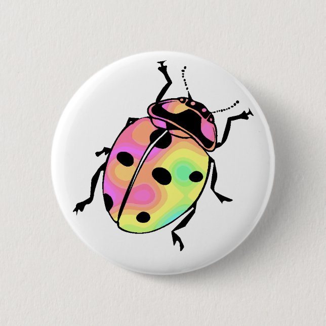 Attack of the Psychedelic Ladybug Round Button (Front)