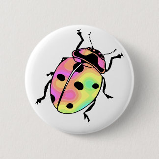 Attack of the Psychedelic Ladybug Round Button