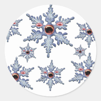 Attack of the Snowflake Zombies! Classic Round Sticker