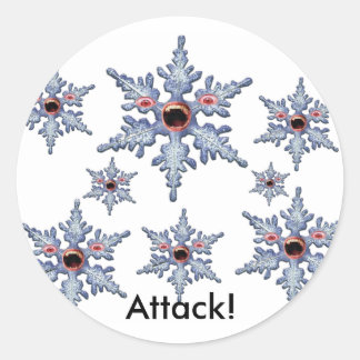 Attack of the Snowflake Zombies! Classic Round Sticker
