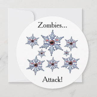 Attack of the Snowflake Zombies Holiday Card