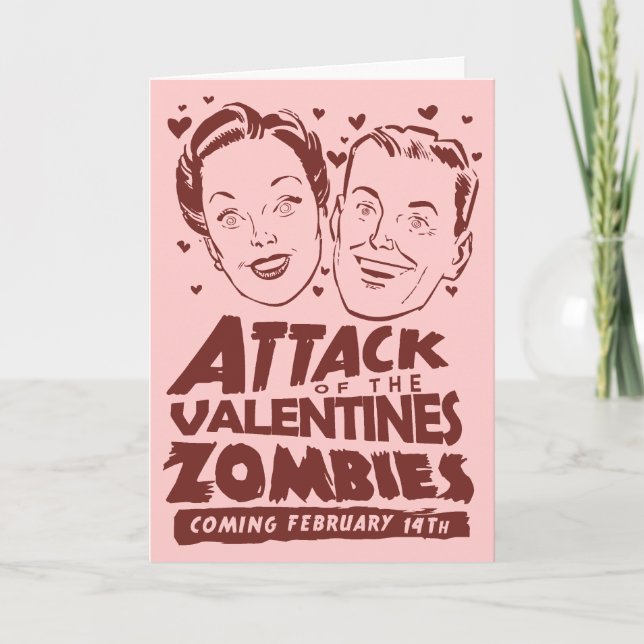 Attack of the Valentines Zombies Holiday Card (Front)