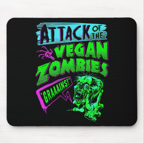 Attack of the Vegan Zombies Vegetarian Halloween C Mouse Pad