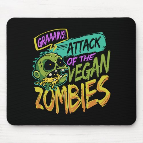Attack Of The Vegan Zombies Vegetarian Halloween Mouse Pad
