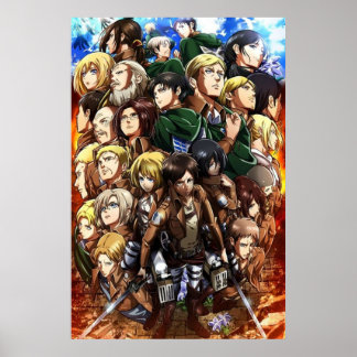 Attack on Titan Character Collage Poster