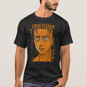 Attack on Titan Eren Yeager Japanese Font Big Face T-Shirt